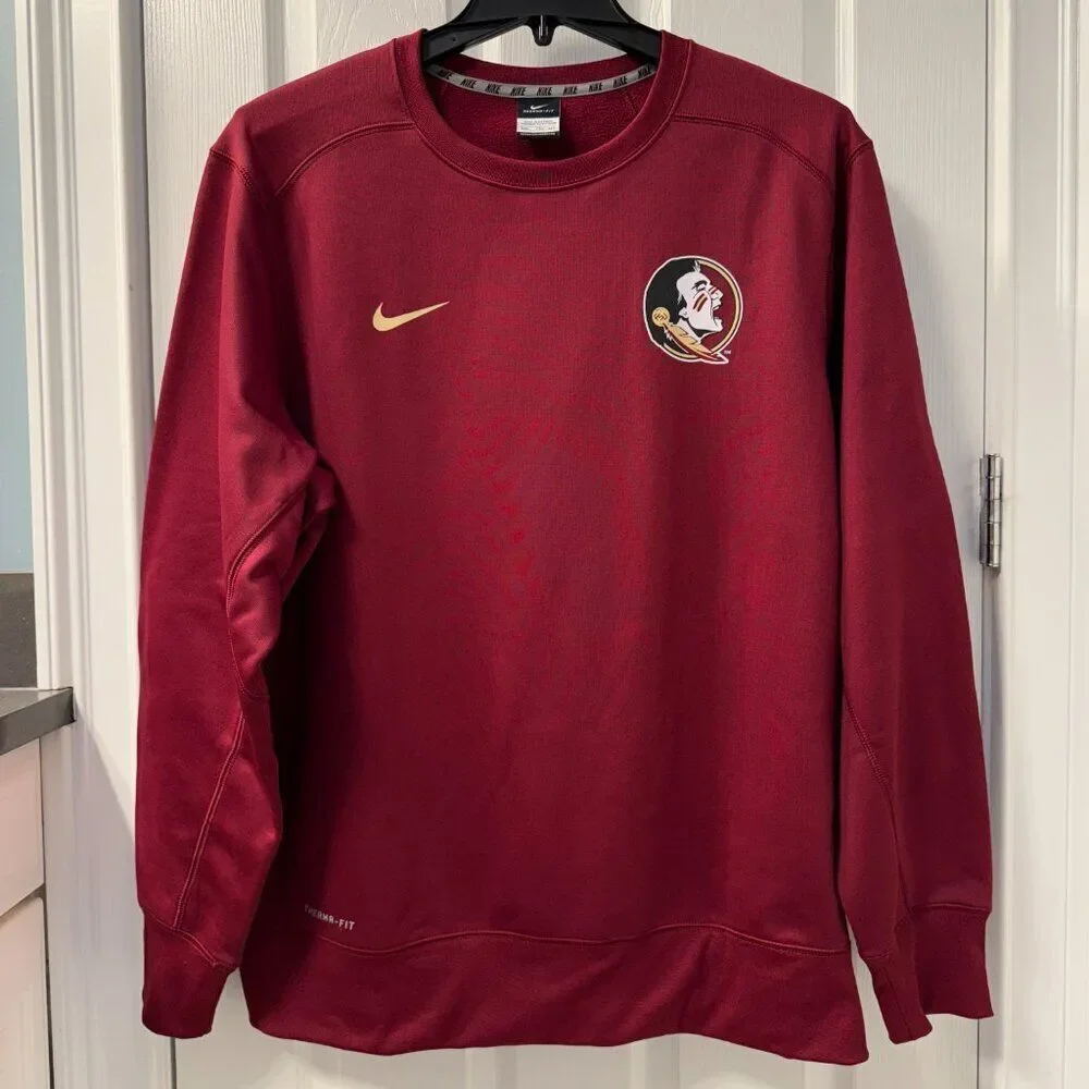 Nike Florida State Seminoles Sweatshirt Therma-Fit Red Size XXL
